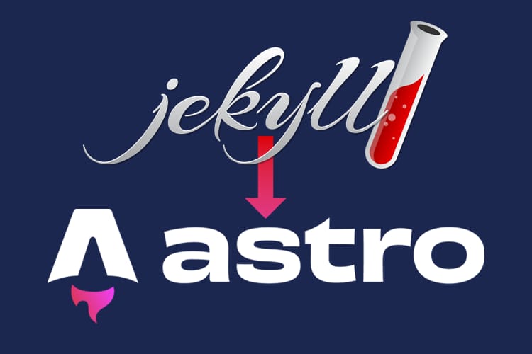 The Jekyll and Astro logos with an arrow in between, pointing to the Astro logo.